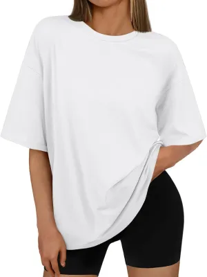 AUTOMET Womens Oversized T Shirts Workout Plus Size Short Sleeve Tops Casual Loose Basic Tees Summer Trendy Outfits 2025