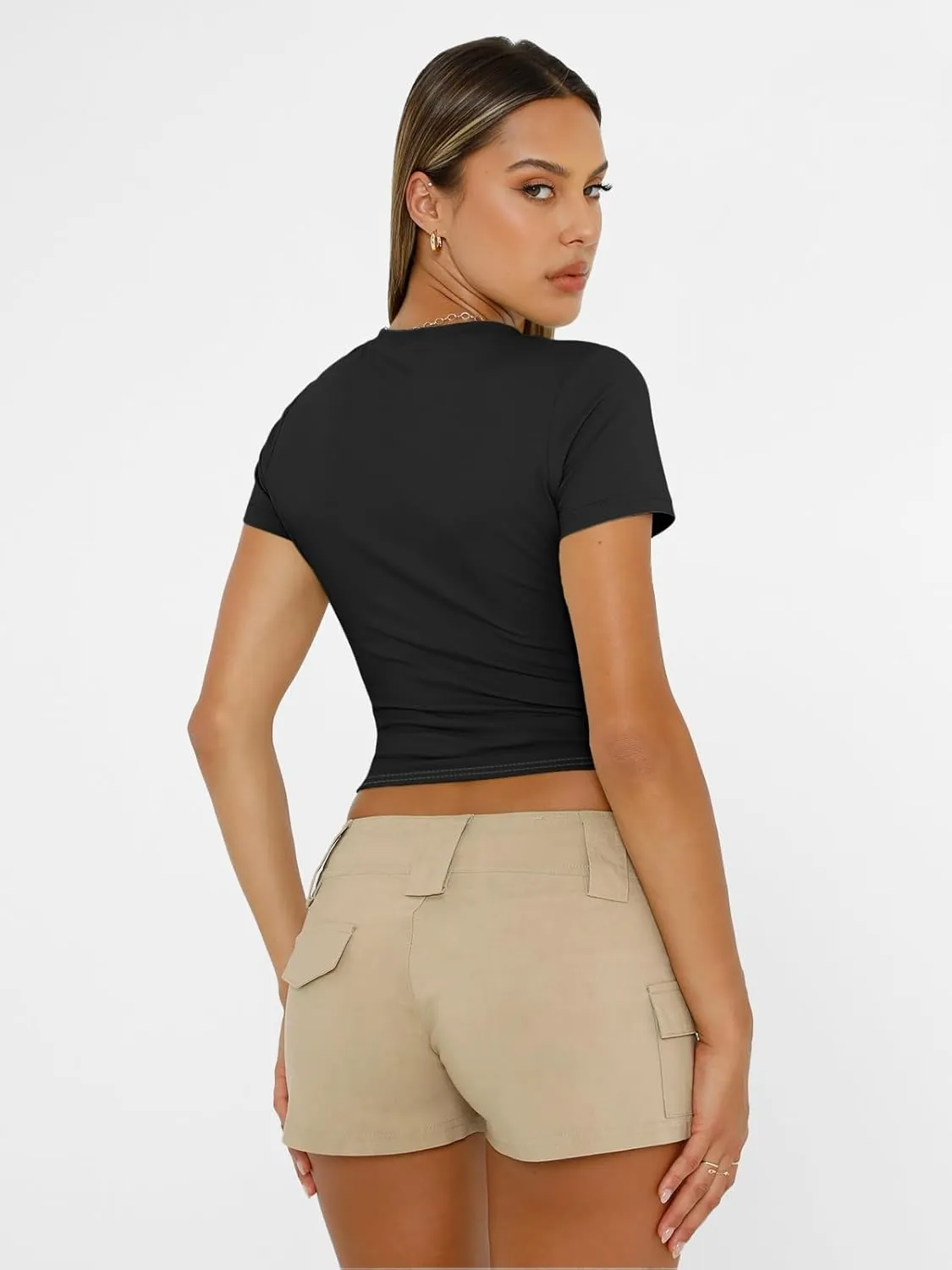 AUTOMET Womens Short Sleeve T Shirts Basic Summer 2025 Workout Tops Crew Neck Gym Crop Tops Trendy Y2K Clothes