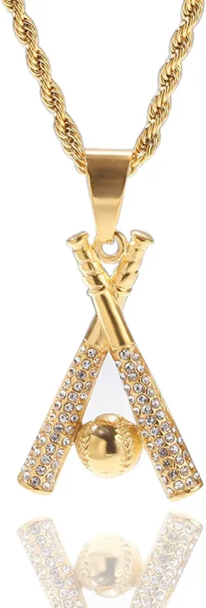 Baseball Chain Stainless Steel Baseball Necklaces Pendant Necklace for Men Women