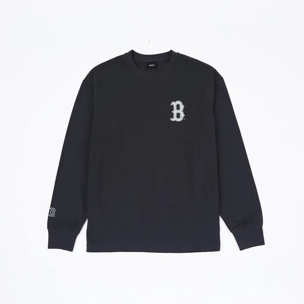 Basic Street Big Logo Oversized-Fit Long-Sleeve T-Shirt Boston Red Sox