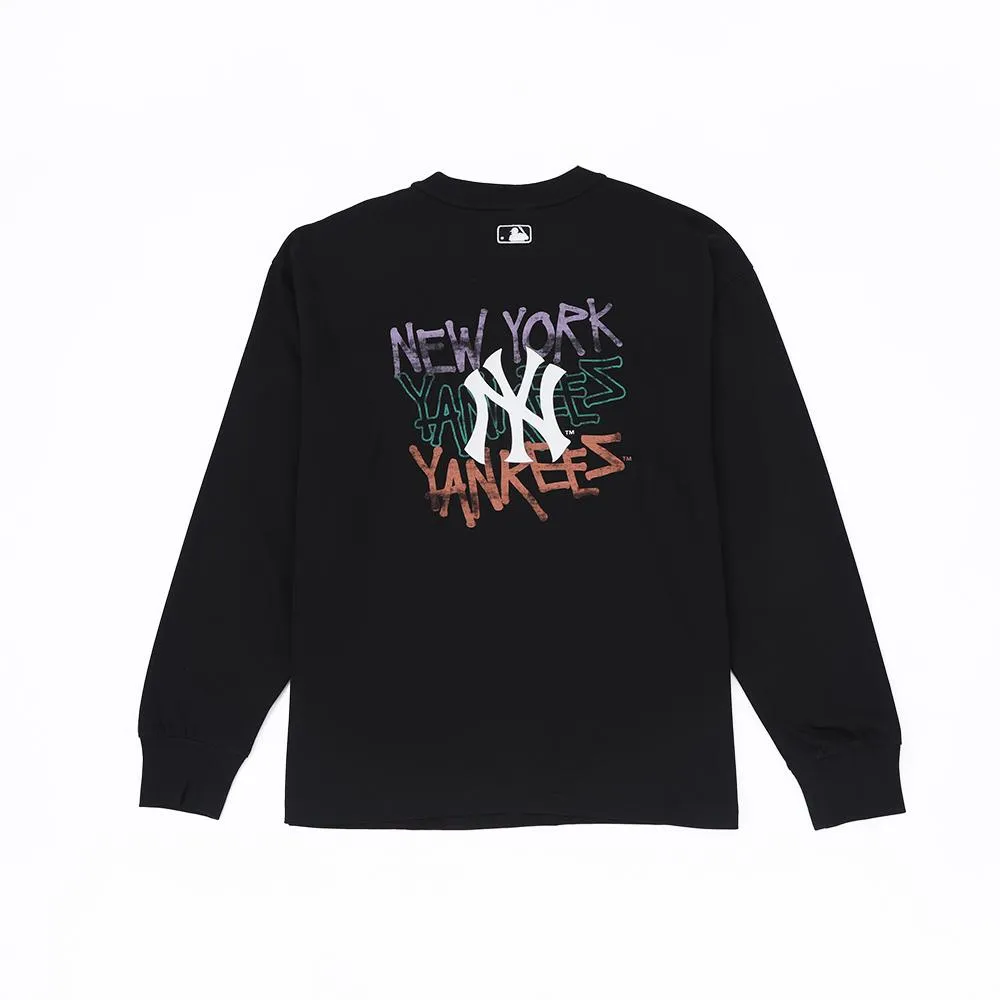 Basic Street Big Logo Oversized-Fit Long-Sleeve T-Shirt New York Yankees