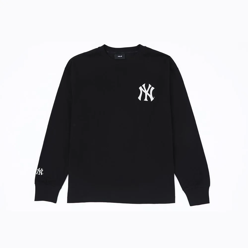Basic Street Big Logo Oversized-Fit Long-Sleeve T-Shirt New York Yankees