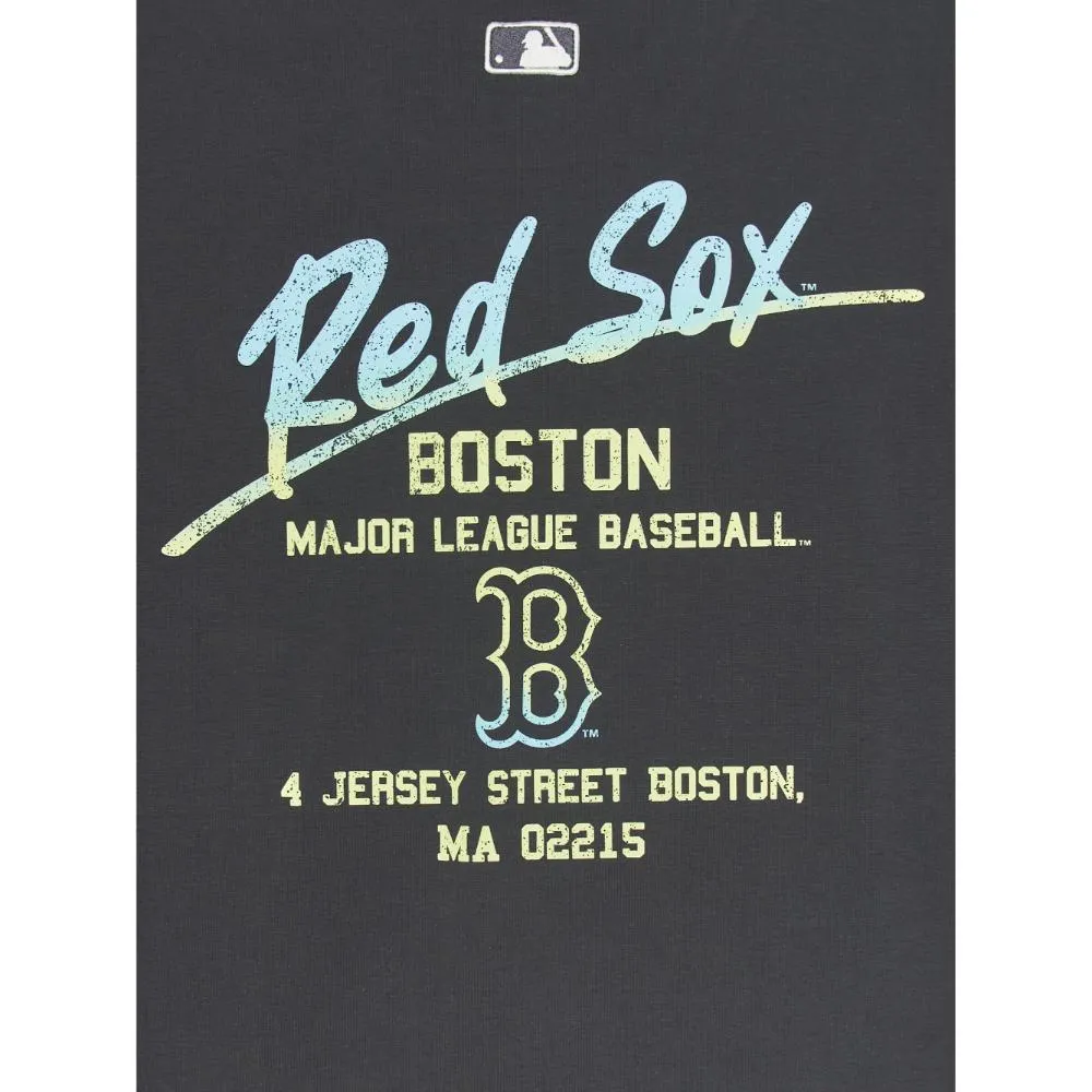 Basic Street Color Letter Logo Mega-Oversized-Fit T-Shirt Boston Red Sox