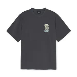 Basic Street Color Letter Logo Mega-Oversized-Fit T-Shirt Boston Red Sox