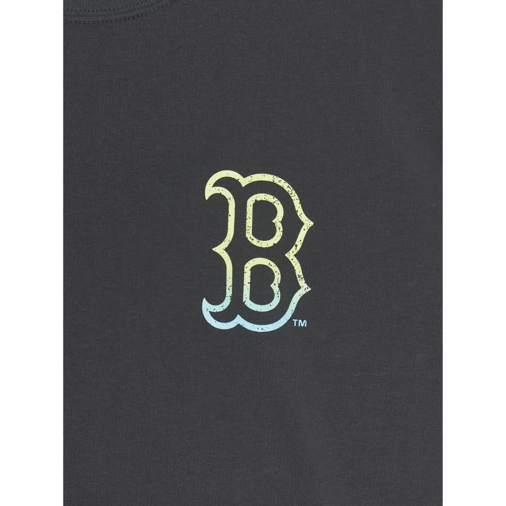 Basic Street Color Letter Logo Mega-Oversized-Fit T-Shirt Boston Red Sox