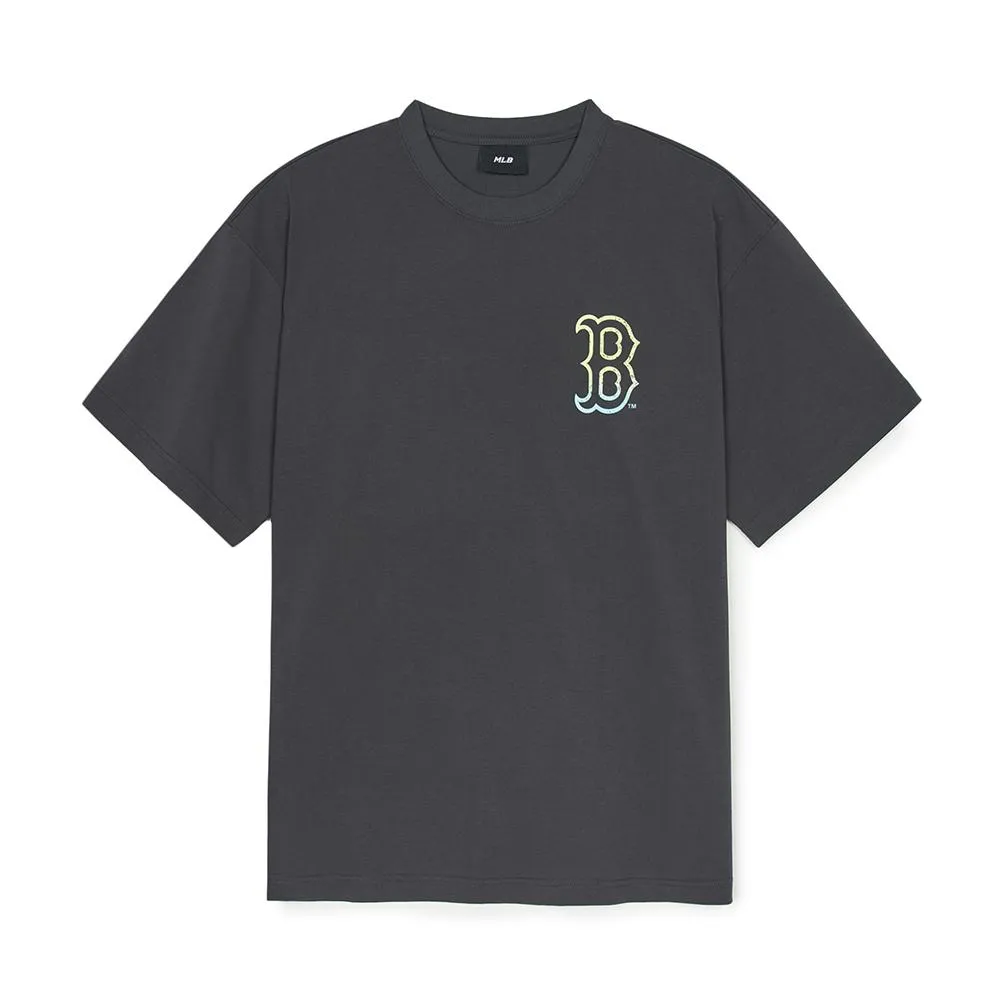 Basic Street Color Letter Logo Mega-Oversized-Fit T-Shirt Boston Red Sox