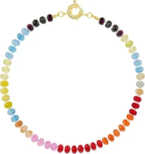 Beaded Gemstone Necklace for Women Boho Colorful Natural Stone Bead Necklaces