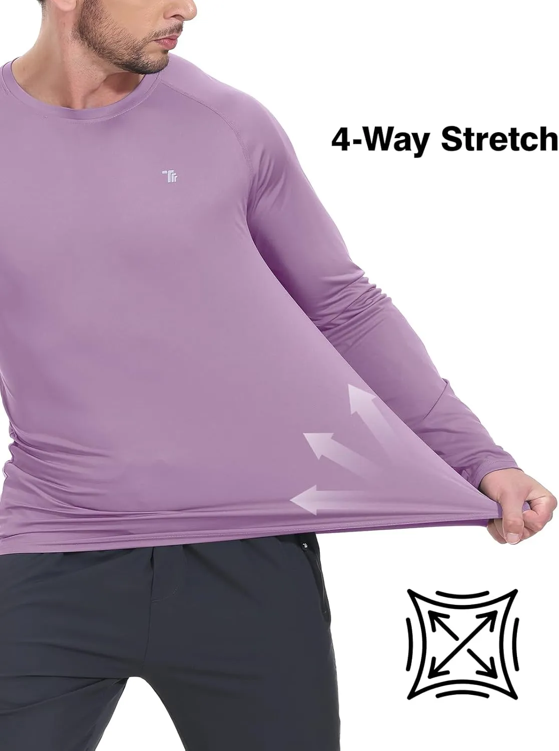 BGOWATU Men's Long Sleeve Sun Shirt Hiking Shirts UPF 50  Quick Dry Lightweight Athletic T-Shirts for Outdoor