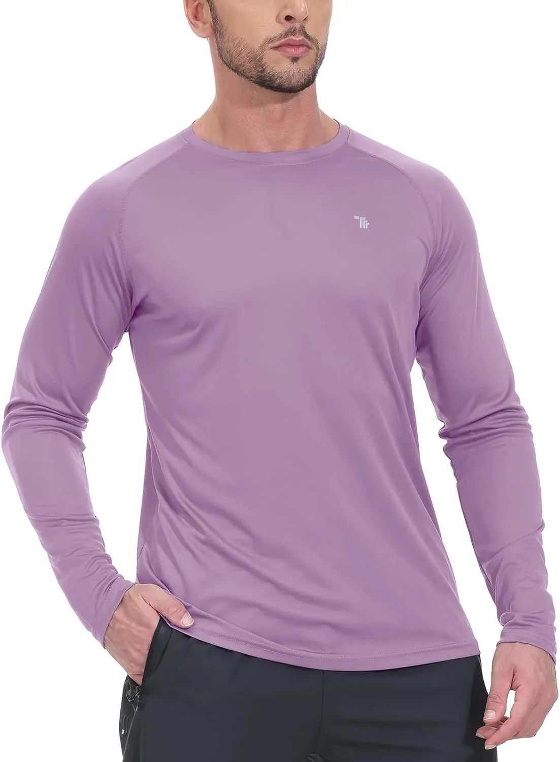 BGOWATU Men's Long Sleeve Sun Shirt Hiking Shirts UPF 50  Quick Dry Lightweight Athletic T-Shirts for Outdoor