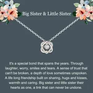 Big Sister & Little Sister Gifts: Sterling Silver Interlocking Infinity Heart Necklaces
