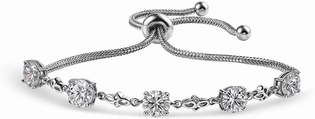 Birthstone Bracelets for Women - Charm Bolo Bracelet Adjustable Engagement Anniversary Wedding Promise Gemstone Jewelry Birthday Gifts