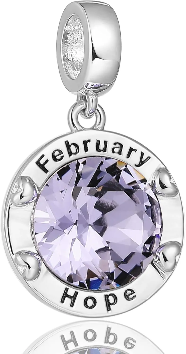 Birthstone Charms for Women Bracelets Birthday Bead Charms for Pandora Bracelets and Necklace Jewelry Gifts for Women