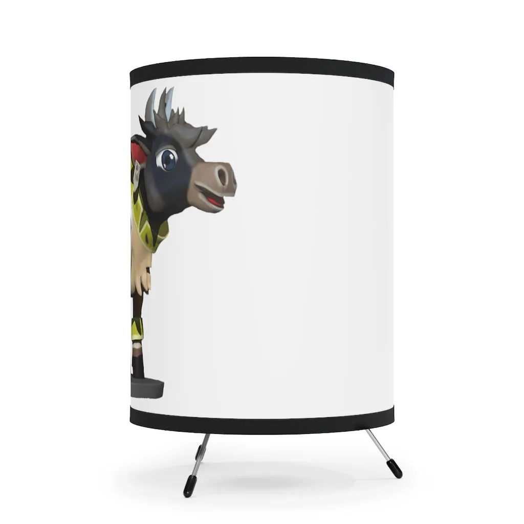 Black Cow Tripod Lamp with High-Res Printed Shade, US/CA plug