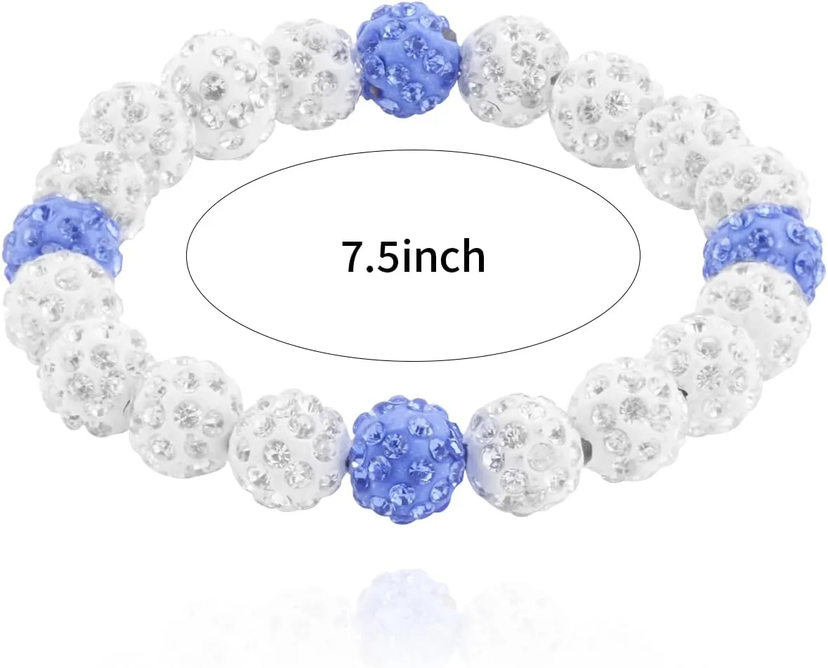 Bling Baseball Bracelet Ice Collection Bracelets for Competitive Athletes,Glitter Rhinestone Ball Bracelets for Men Inspired Sports Jewelry Accessory