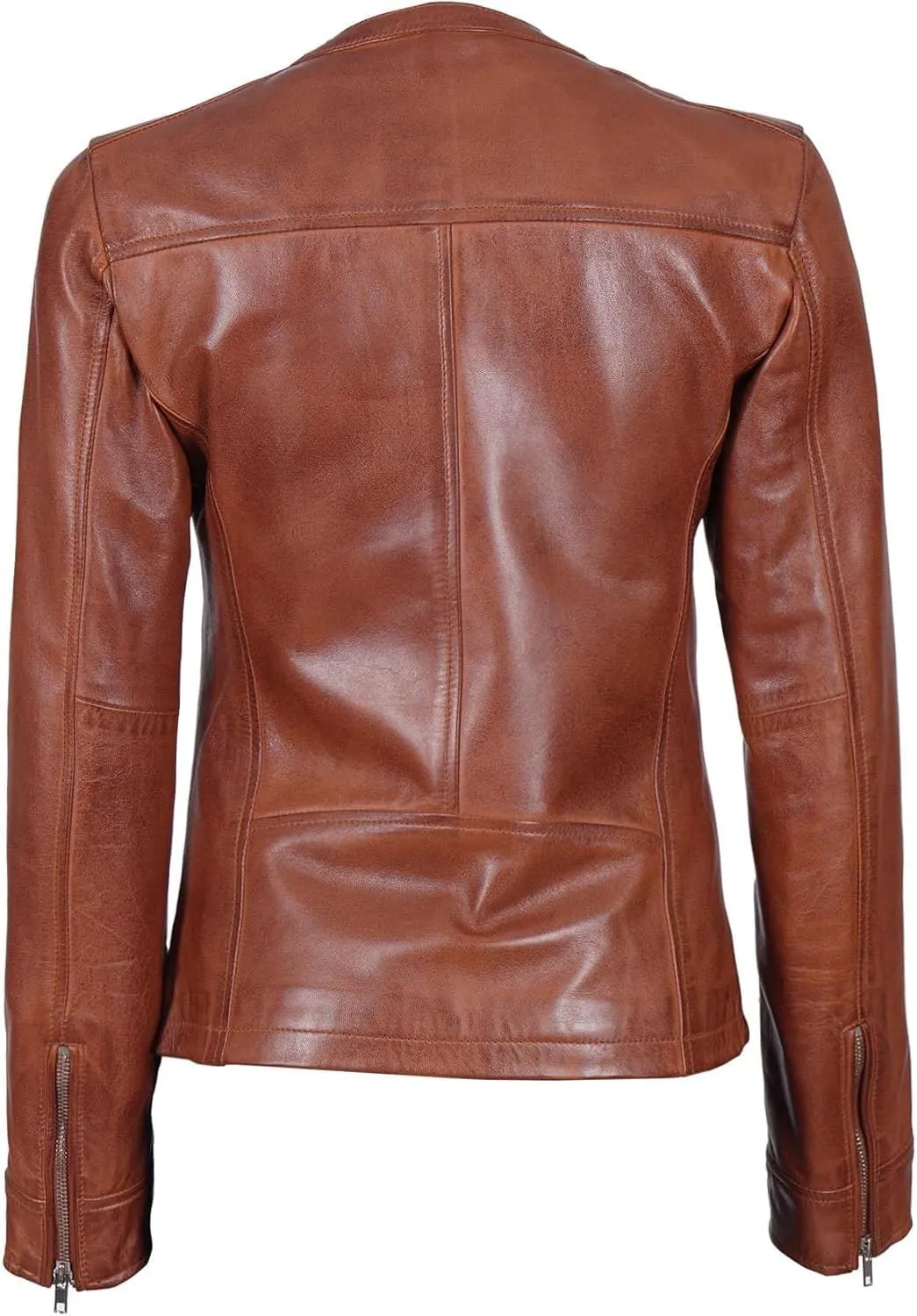 Blingsoul Real Leather Jacket For Women -Women's Cafe Racer Style Leather Jackets
