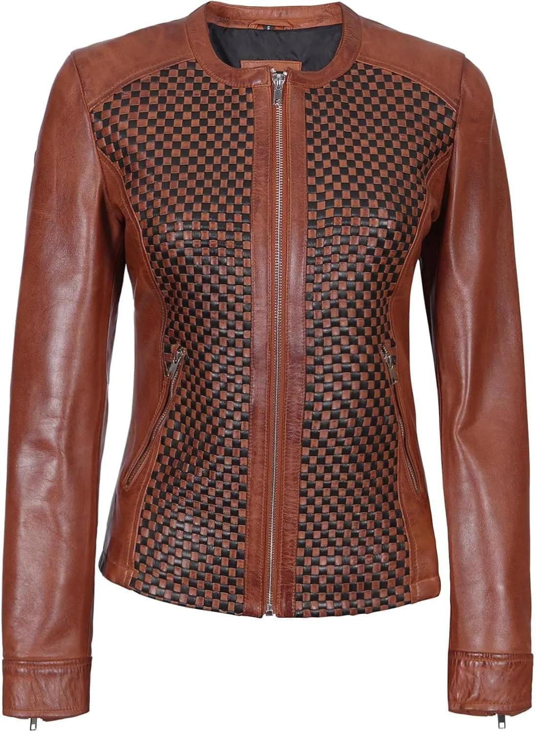 Blingsoul Real Leather Jacket For Women -Women's Cafe Racer Style Leather Jackets