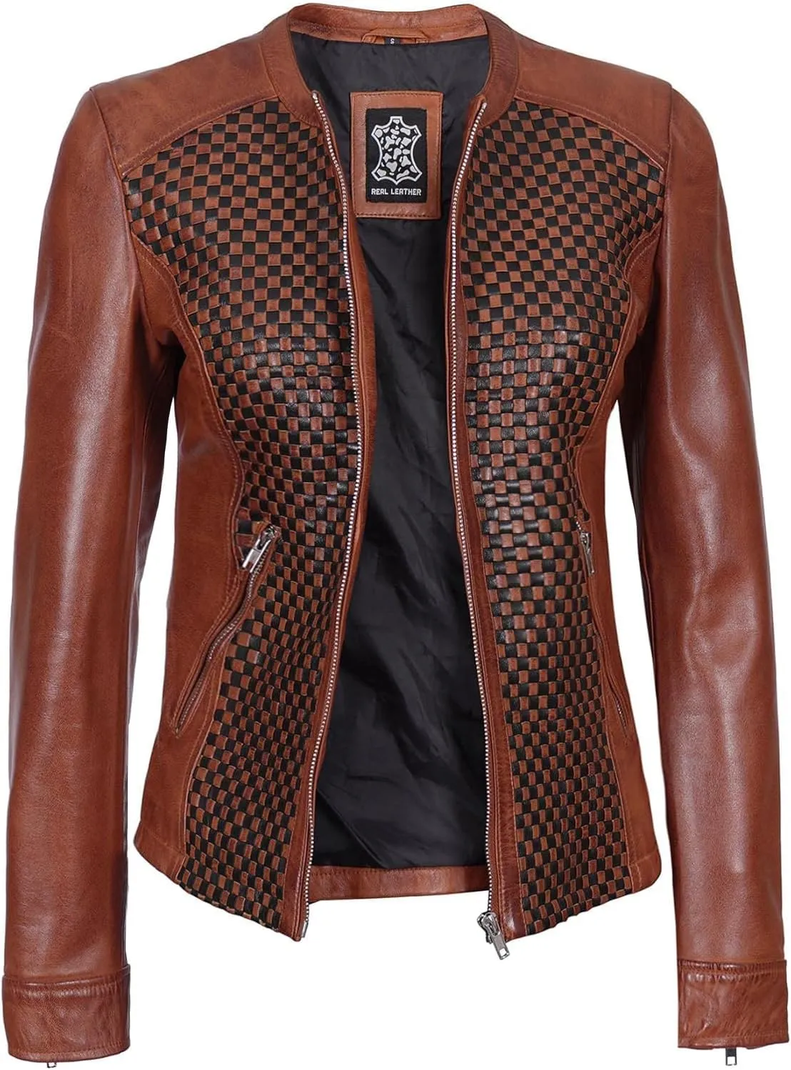 Blingsoul Real Leather Jacket For Women -Women's Cafe Racer Style Leather Jackets