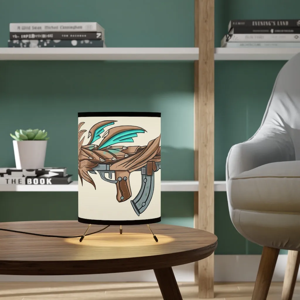Blue Dragon Gun Tripod Lamp with High-Res Printed Shade, US\CA plug