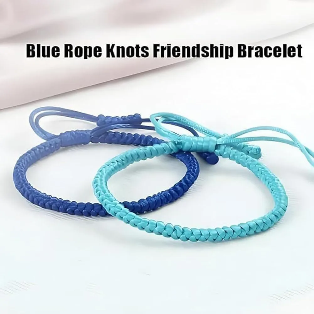 Blue Friendship Bracelets for Women, Sky Blue Infinity Protection Bracelet,Adjustable Woven Rope Knot Protection Lucky Friendship Bracelets for Mens Womens Amulet Gifts