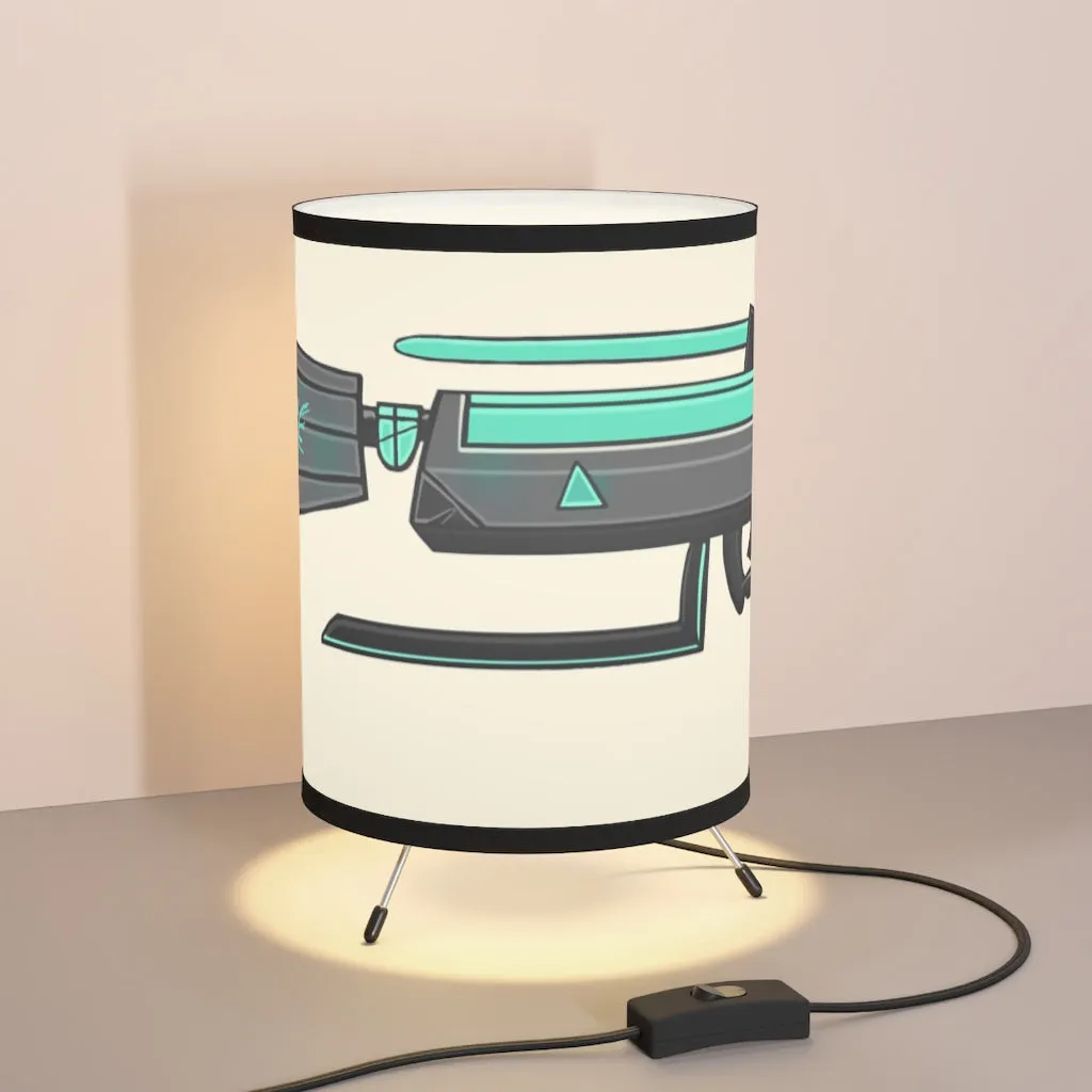 Blue Gun Tripod Lamp with High-Res Printed Shade, US\CA plug