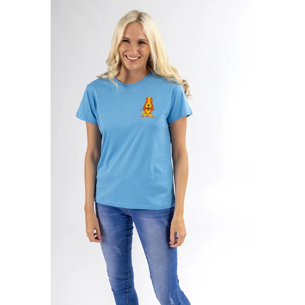 Blue Modern Basset Ladies T-Shirt