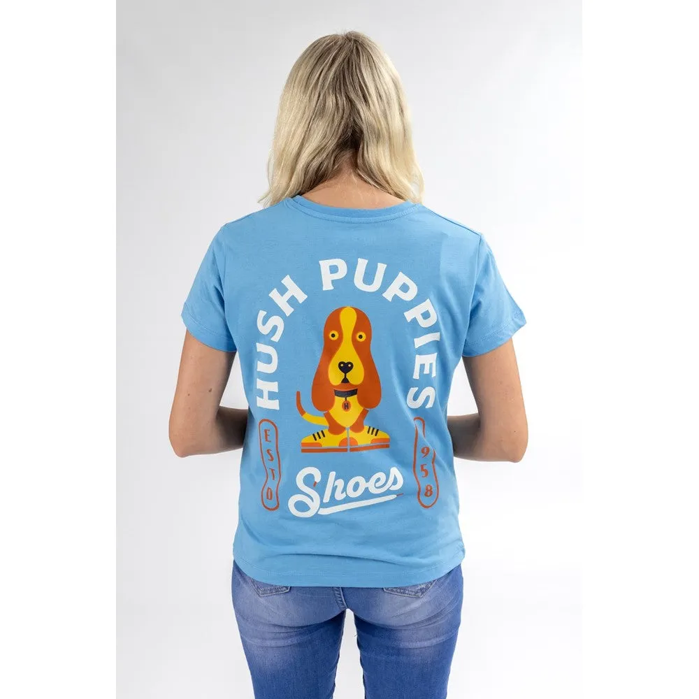 Blue Modern Basset Ladies T-Shirt