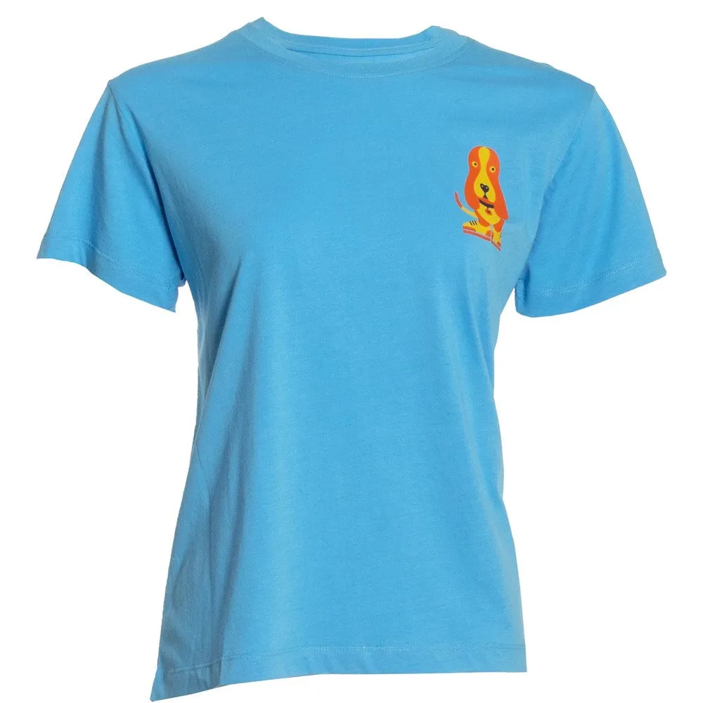 Blue Modern Basset Ladies T-Shirt