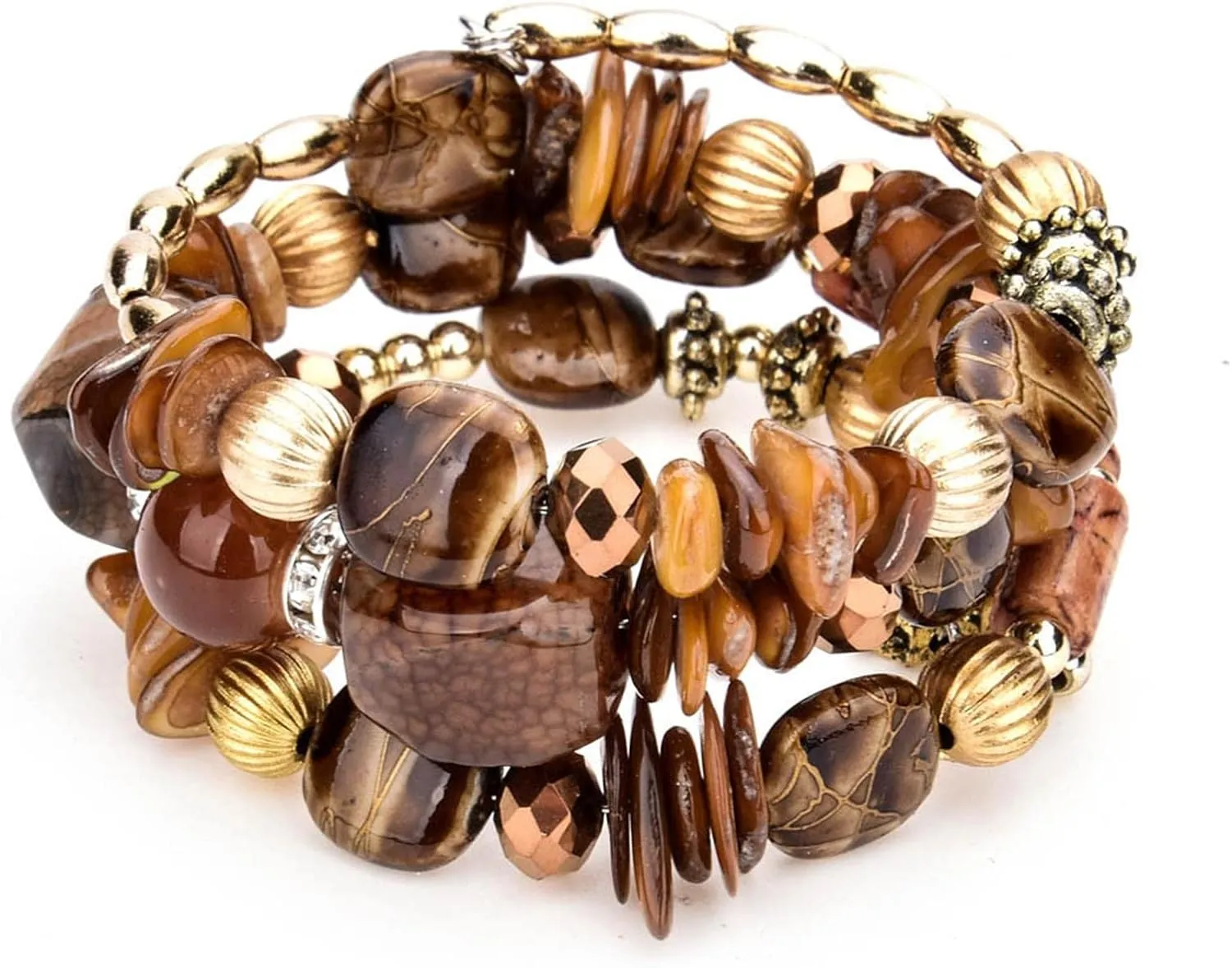 Boho Multilayer Irregular Agate Beads Charm Bracelets Handmade Multi-color Cryston Stone Turquoise Wrap Bracelets for Women Yoga Jewelry