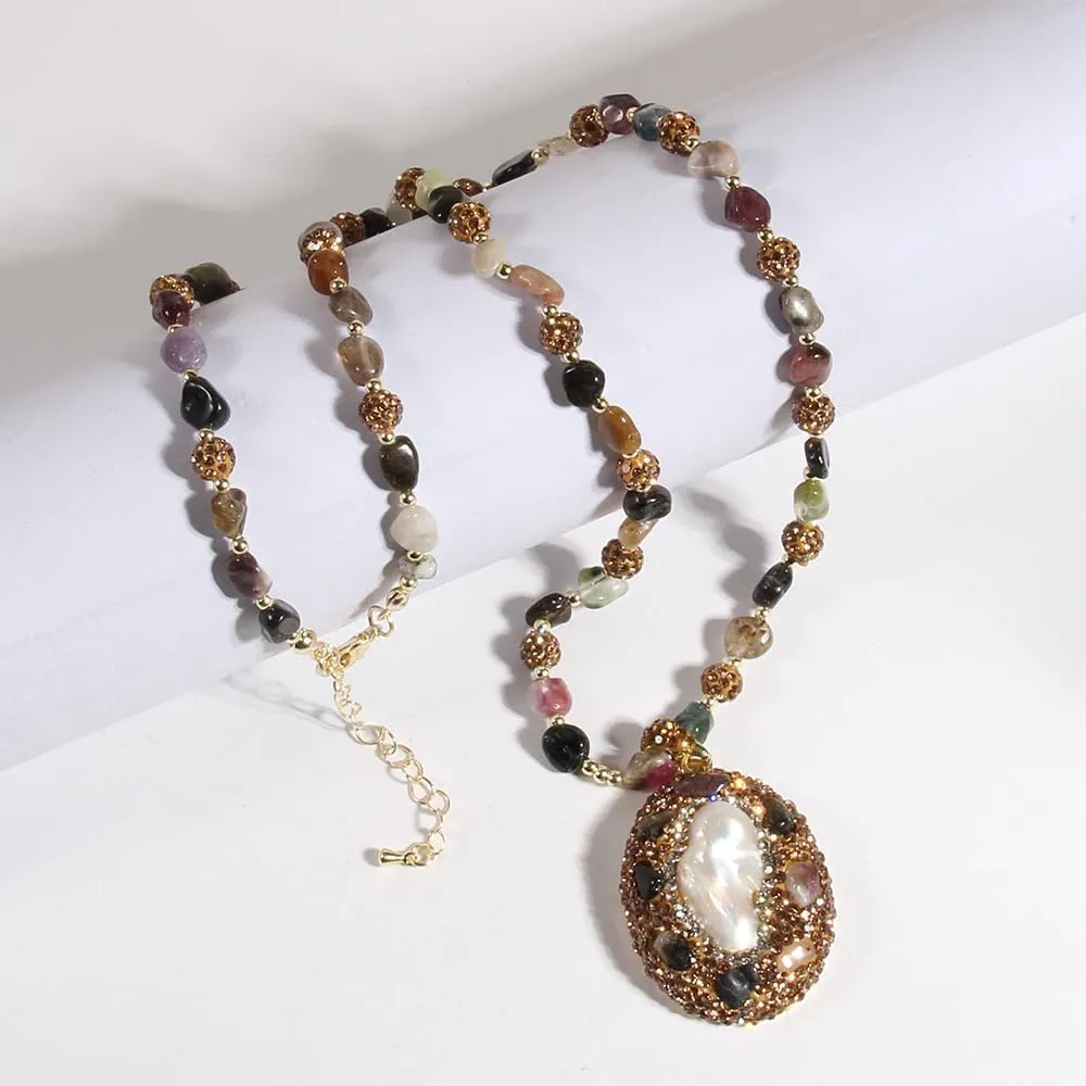 Boho Necklaces for Women/Men Trendy,32/35/36 Inch Natural Stone Beaded Long Pendant Necklaces for Womens,Handmade Bohemian Fashion Chakra Chunky Statement Charm Necklace Jewelry Gift
