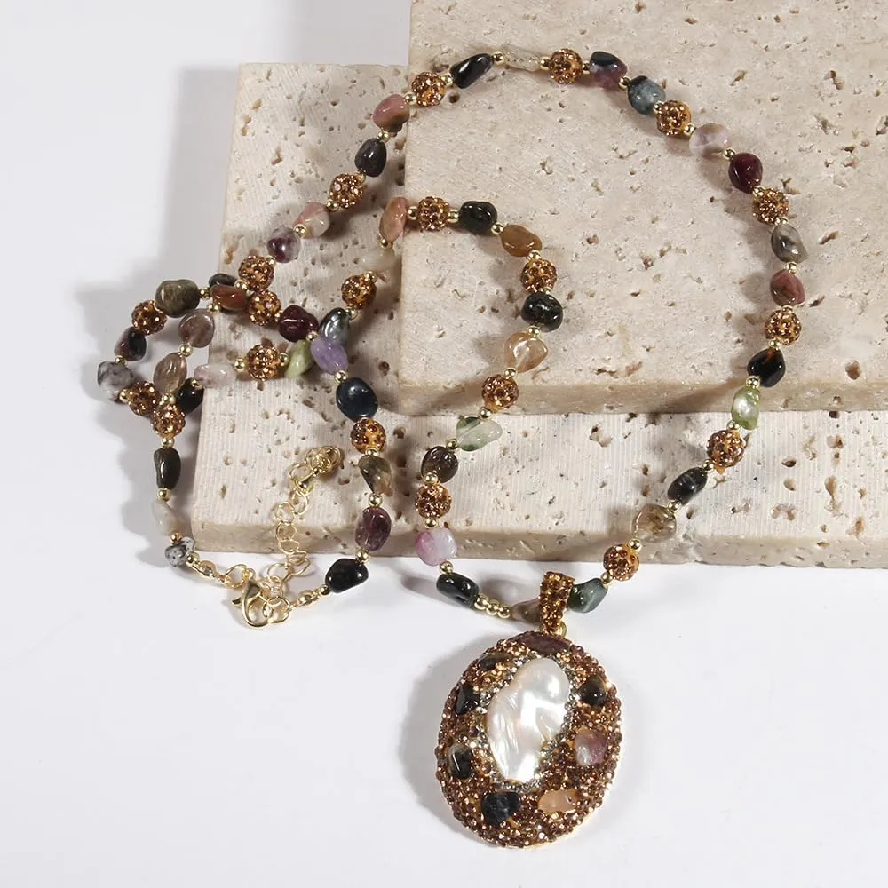Boho Necklaces for Women/Men Trendy,32/35/36 Inch Natural Stone Beaded Long Pendant Necklaces for Womens,Handmade Bohemian Fashion Chakra Chunky Statement Charm Necklace Jewelry Gift