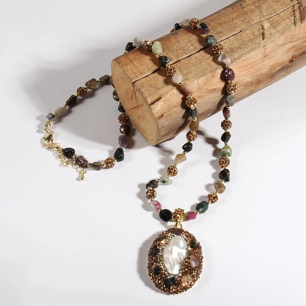 Boho Necklaces for Women/Men Trendy,32/35/36 Inch Natural Stone Beaded Long Pendant Necklaces for Womens,Handmade Bohemian Fashion Chakra Chunky Statement Charm Necklace Jewelry Gift