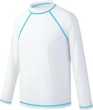 Boys Rash Guard Swim Shirt Long Sleeve UPF 50  Rashguard Quick Dry Kids Youth Fishing Water Sun UV SPF Swimwear Tops
