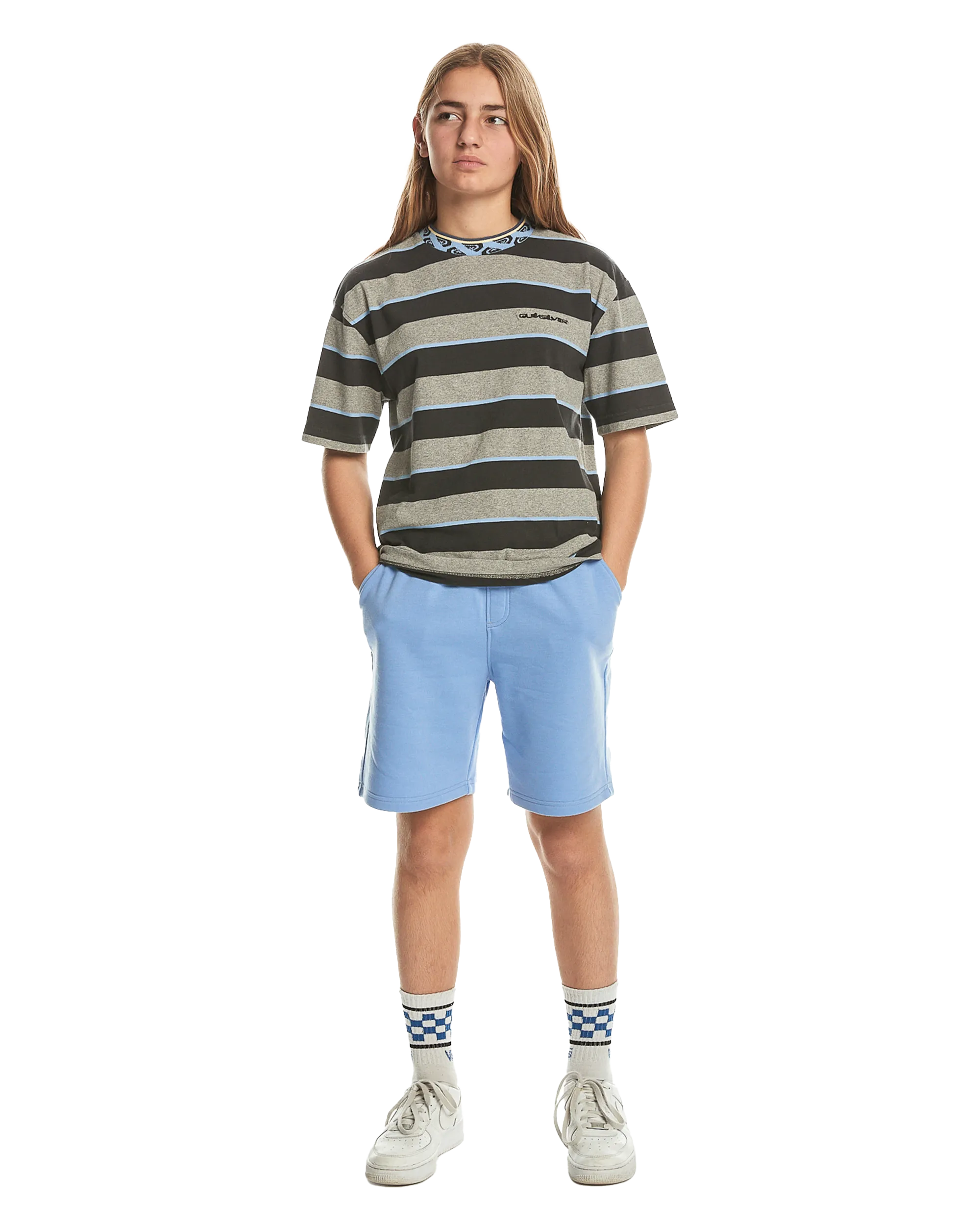 Boys Stripe T-Shirt in Tarmac Stripe