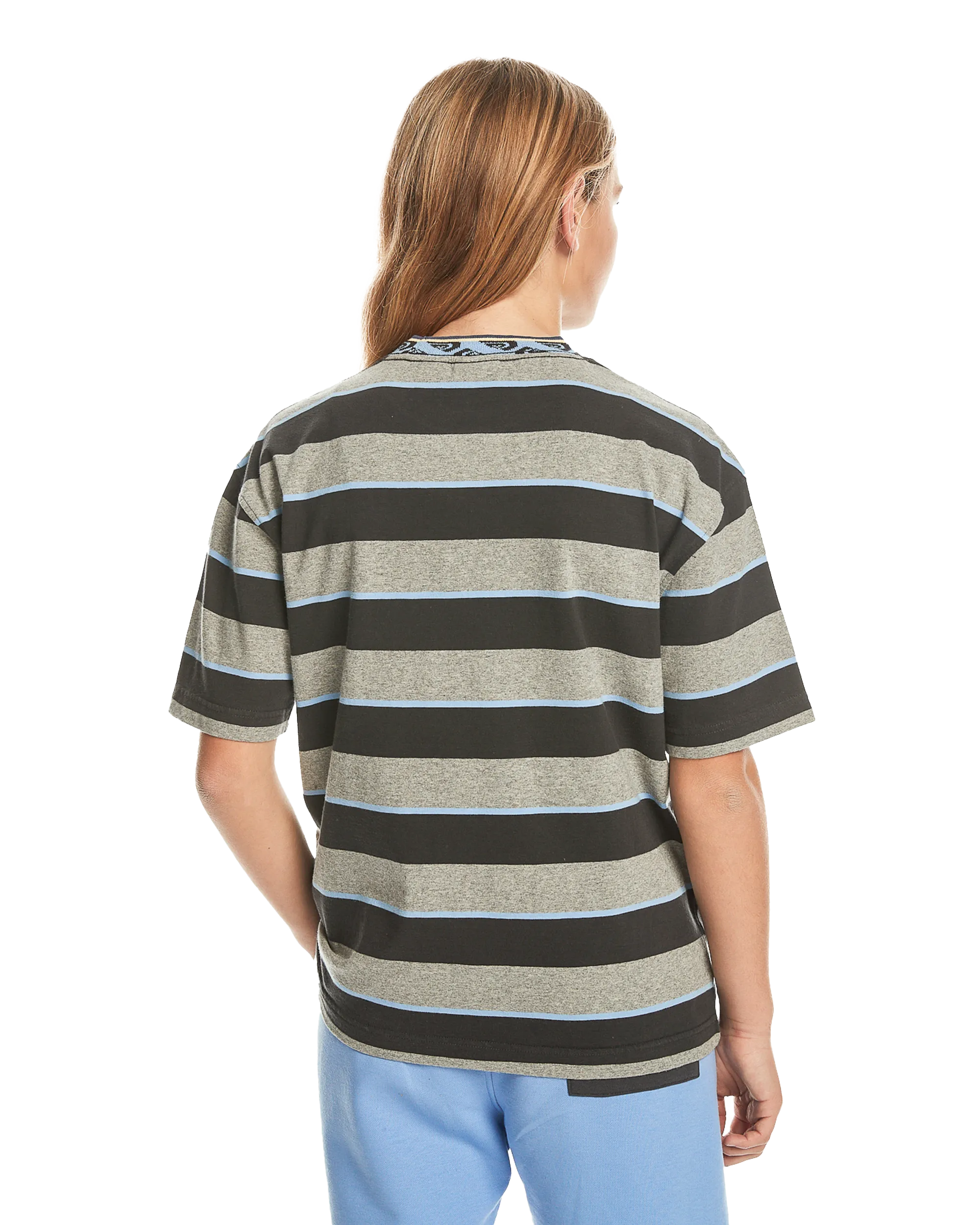 Boys Stripe T-Shirt in Tarmac Stripe