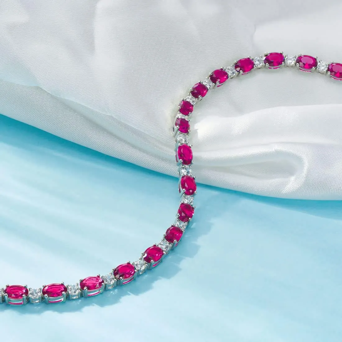 Bracelets for Women Sterling Silver Gemstone Tennis Bracelets Birtstone Anniversary Birthday Jewelry Gifts for Women 7 Inches