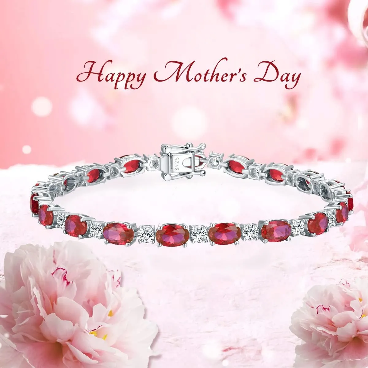 Bracelets for Women Sterling Silver Gemstone Tennis Bracelets Birtstone Anniversary Birthday Jewelry Gifts for Women 7 Inches