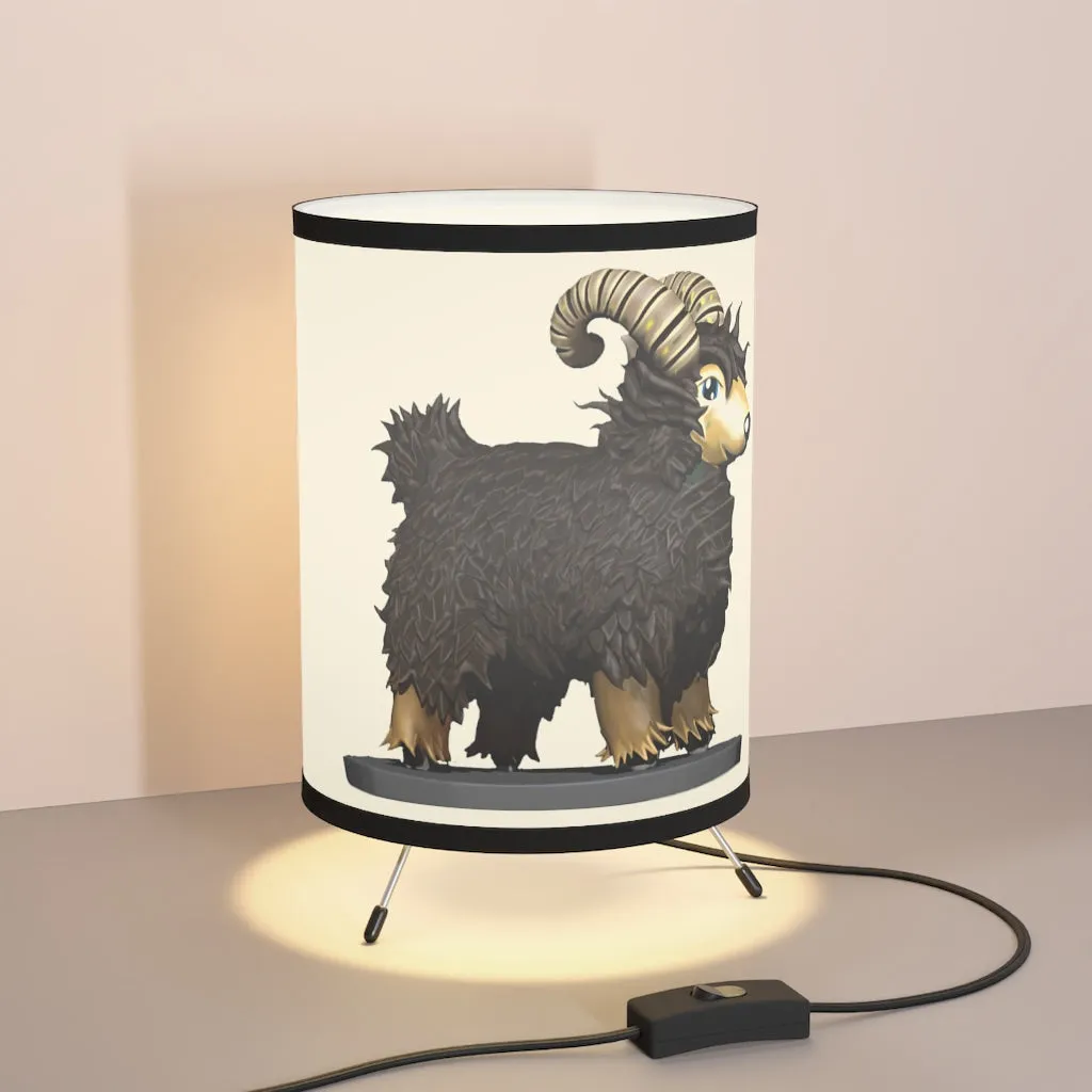 Brown Sheep Tripod Lamp with High-Res Printed Shade, US/CA plug