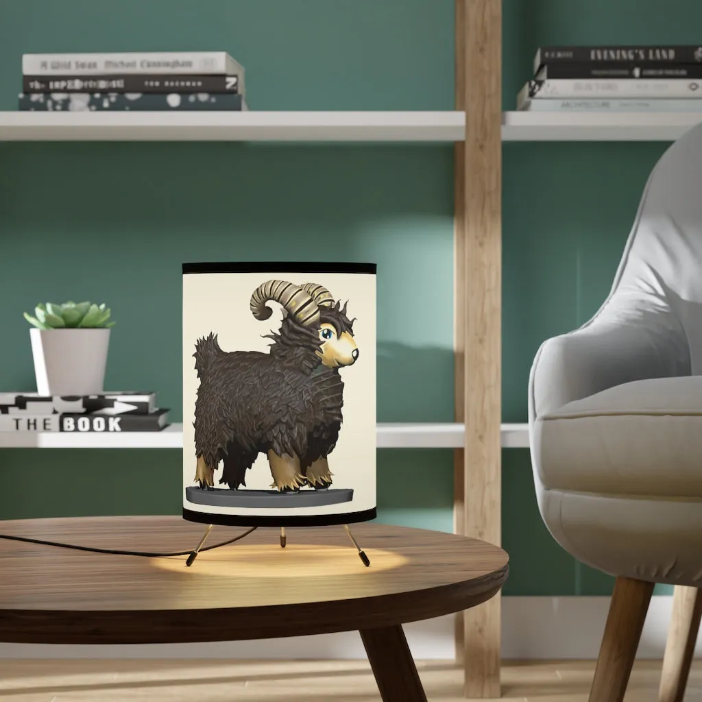 Brown Sheep Tripod Lamp with High-Res Printed Shade, US/CA plug