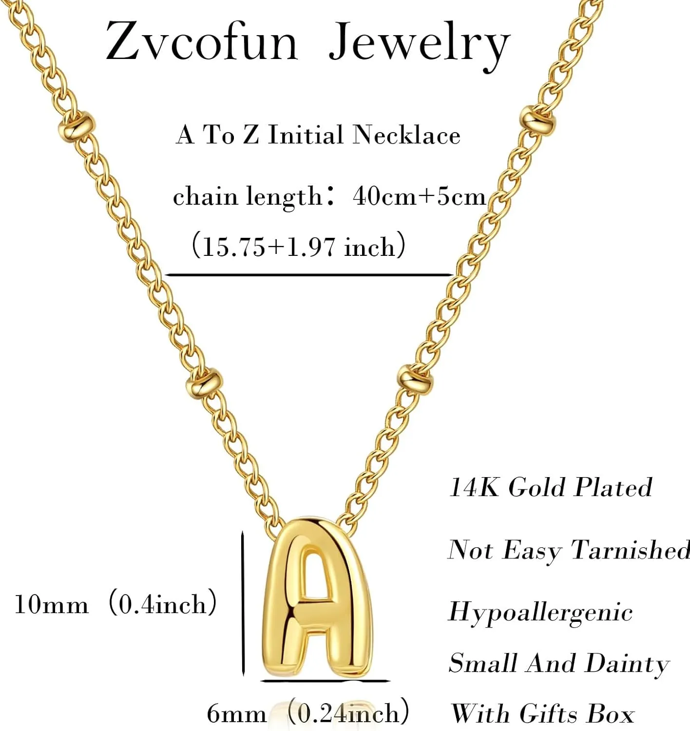 Bubble Letter Necklace Gold, Dainty Initial Necklaces for Women 14K Gold Plated Small A to Z Name Necklace Personalized Simple Initial Pendant Cute Choker Necklaces for Women Trendy Jewelry