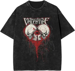 Bullet Rock for My Music Valentine Band Vintage Oversized T Shirt Summer O-Neck Short Sleeves Tshirt Unisex