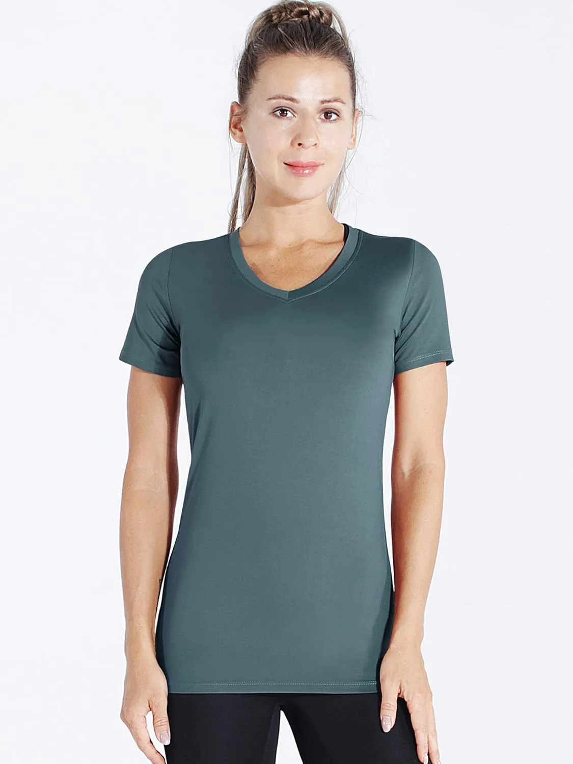 CADMUS 3/4/5 Pack Women's Compression Shirt Running Athletic T-Shirts Workout Tops Baselayer Short Sleeve Yoga Gym Sports