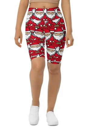 Cartoon Santa Biker Shorts