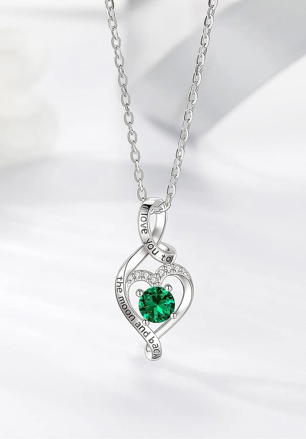 CELESTIA 925 Sterling Silver Birthstone Necklaces for Women - 18 Inch Chain