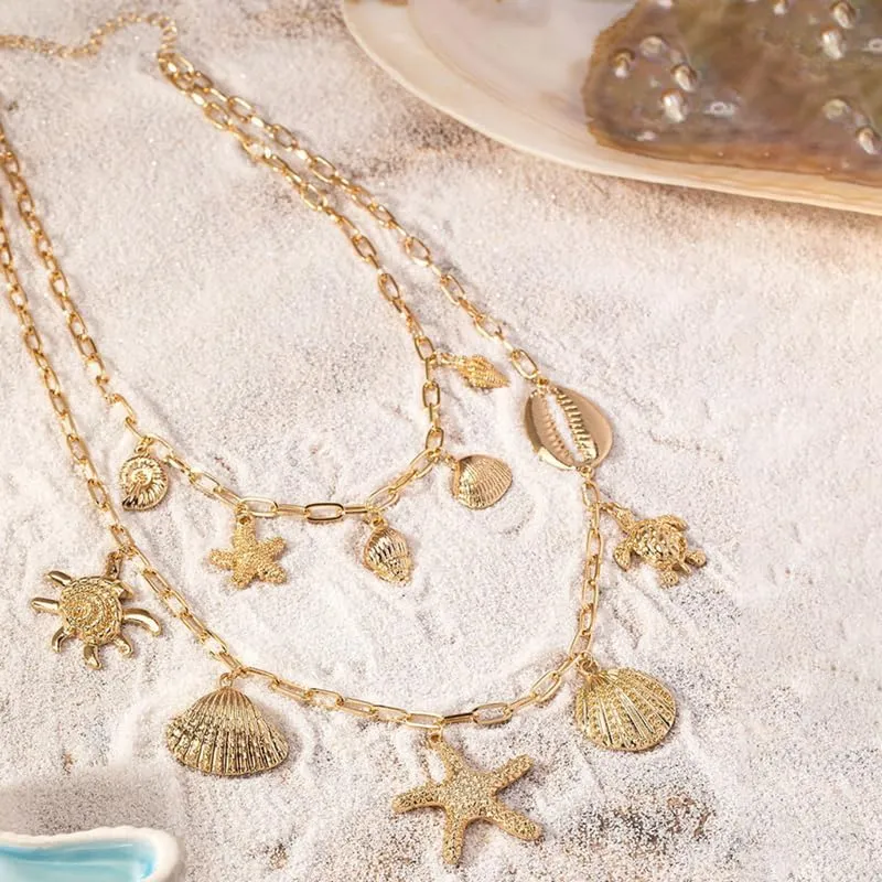 Charm Necklace for Women Chunky Plated Necklace Evil Eye Sun Pendant Statement Rhinestone Chain