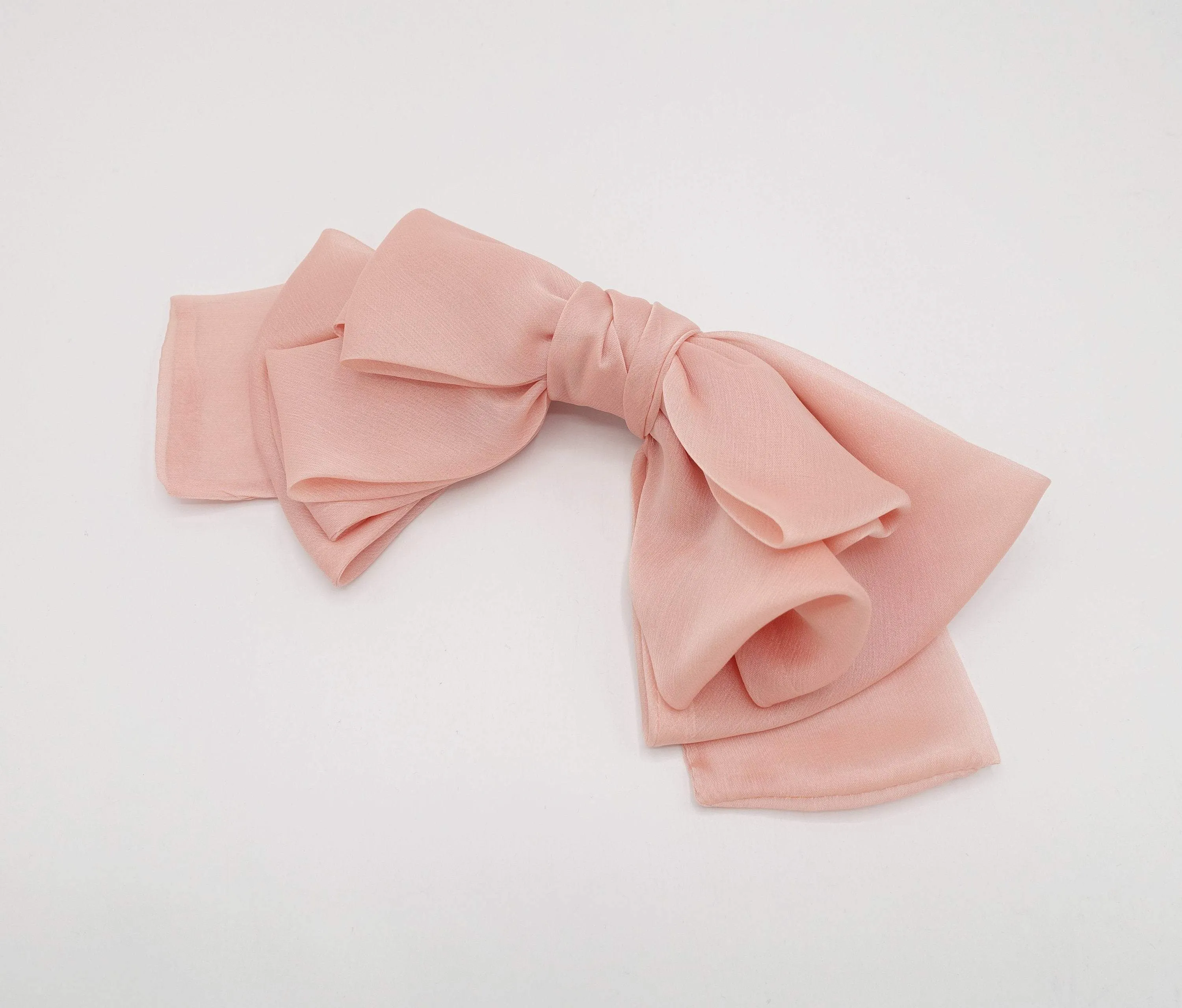 chiffon multi folded and stacked hair bow