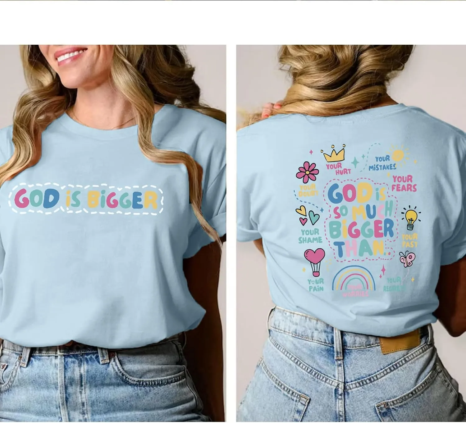 Christian Tshirts for Women Faith T Shirts Jesus God Shirts Religious Gifts Tee Funny Inspirational Graphic Tees Tops