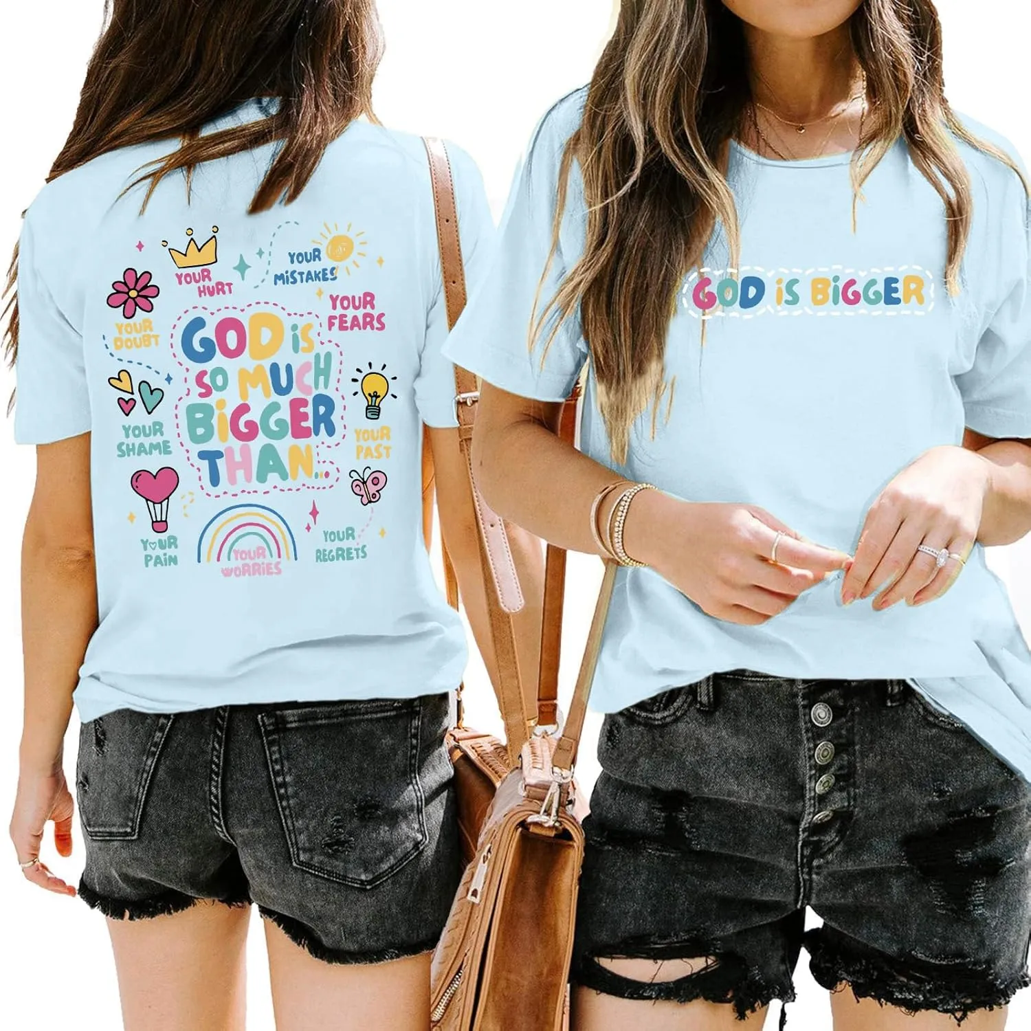 Christian Tshirts for Women Faith T Shirts Jesus God Shirts Religious Gifts Tee Funny Inspirational Graphic Tees Tops