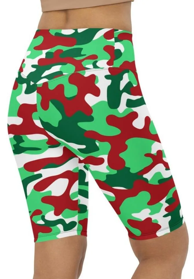 Christmas Camo Biker Shorts
