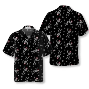 Christmas Rock Hawaiian Shirt, Funny Christmas Skeleton Shirt