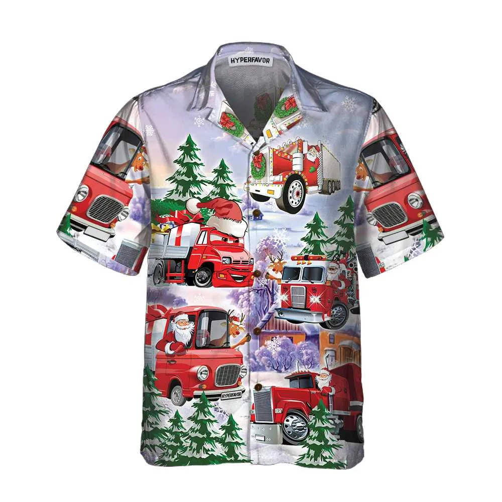 Christmas Truck Hawaiian Shirt, Red Truck Christmas Shirt, Best Christmas Gift